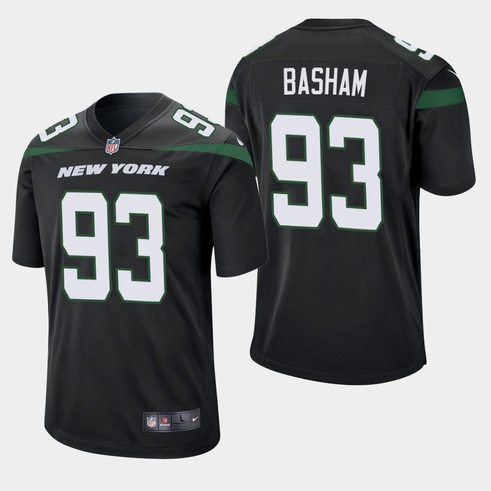 Men New York Jets #93 Tarell Basham Nike Black Game NFL Jersey